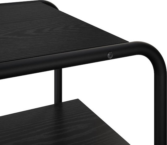 vidaXL Konsolentisch Aus Holz & Metall Schwarz Eiche M80xB42,5xH70cm