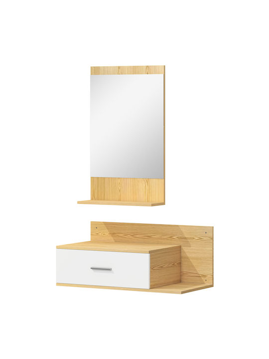 Hallway Furniture with Mirror Wood and Glass 80x39.5x33.5cm