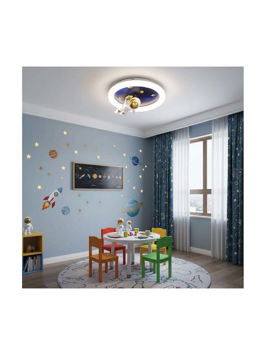 Alista Home O singură lumină Lumină de tavan pentru copii Lampă de tavan din metal 51W cu suport pentru bec E27 Alb