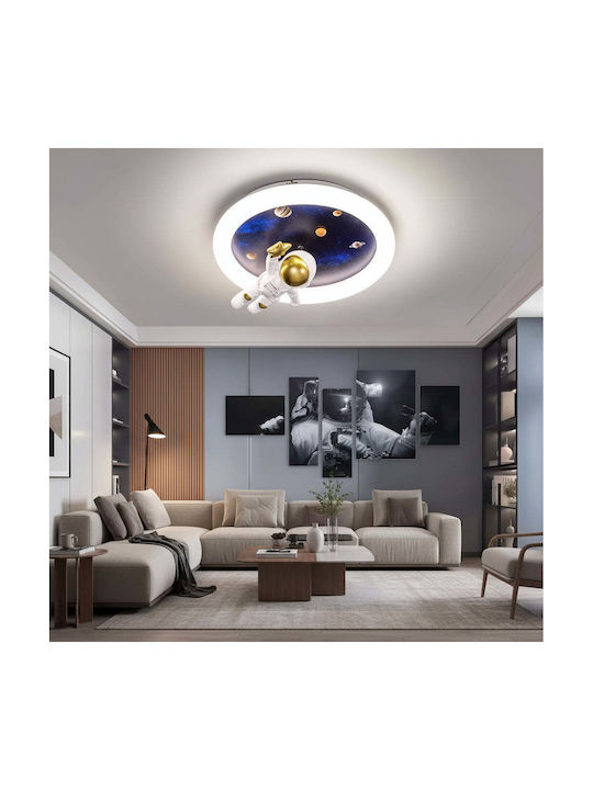 Alista Home O singură lumină Lumină de tavan pentru copii Lampă de tavan din metal 51W cu suport pentru bec E27 Alb