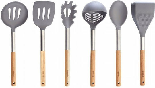 KING Hoff Inox Cooking Utensil Set with Base Silver 6pcs