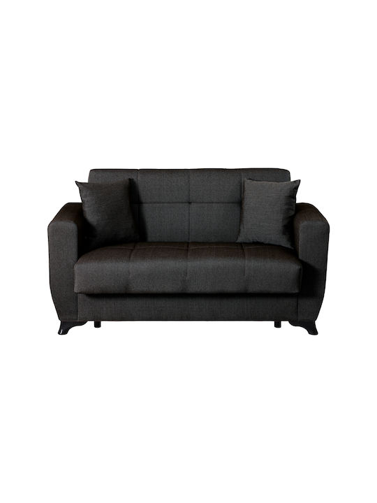 Canapea Cu Două Locuri Pat Cu Spațiu De Depozitare Negru 153x84x86εκ.