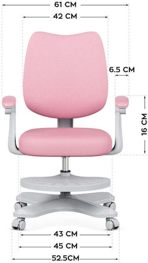 Kinderstühle Schreibtischstuhl Rosa 45x85,5cm