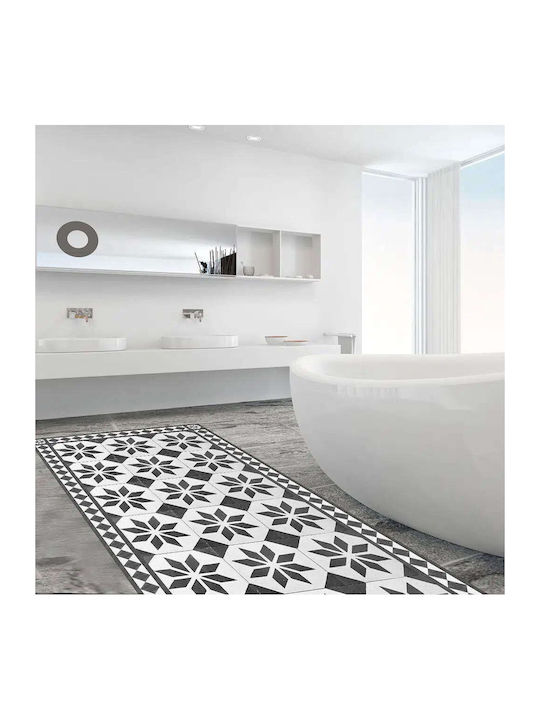 Ango Old Style Küchenmatte für den Flur Wasserdicht mit rutschfestem Unterlage Schwarz 50x180εκ.