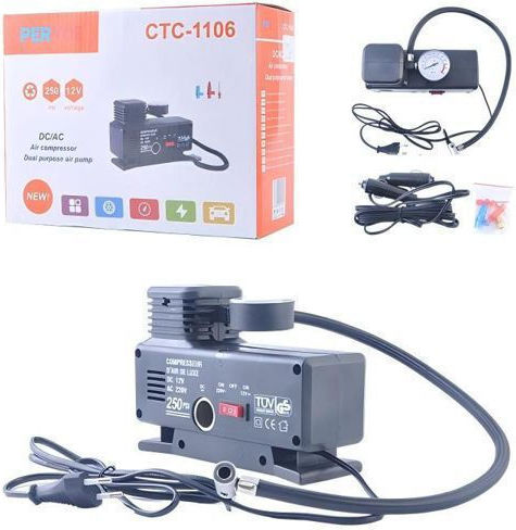 Τρόμπα Αυτοκινήτου CTC-1106 250PSI με Καλώδιο Αναπτήρα 12V