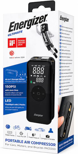Energizer Τρόμπα Αυτοκινήτου PAC5200 150PSI Επαναφορτιζόμενη με Μπαταρία