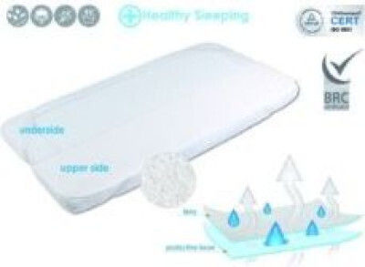 Matex Waterproof Crib Mattress Protector with Elastic Straps White 60x120cm