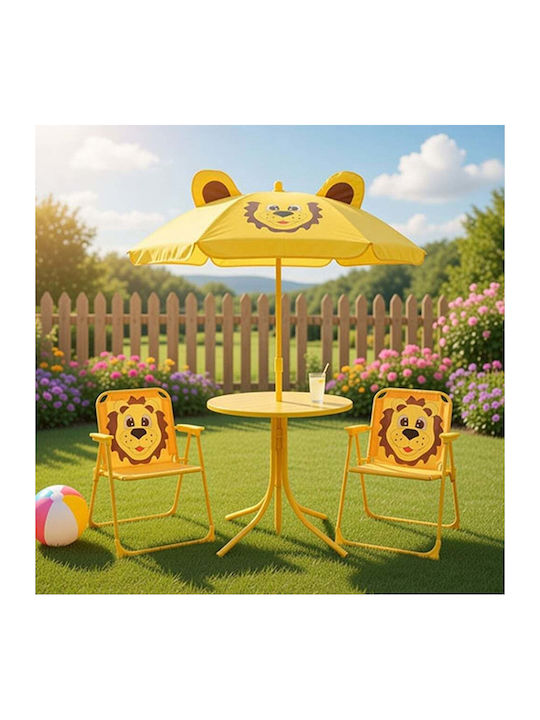 Kids Plastic Table Set with Chairs Yellow