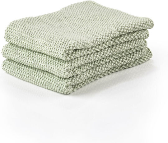 Zone Denmark Towel from 100% Cotton in Green Color 27x27cm 3pcs Zone Denmark Towel from 100% Cotton in Green Color 27x27cm 3pcs