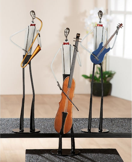 ArteLibre Decorative Figure made of Metal Jazzband 10.5x9.5x40.5cm 1pcs