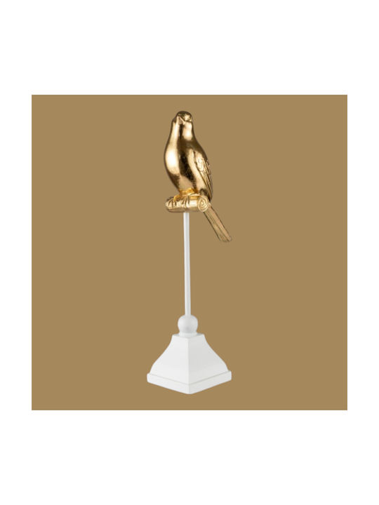 Polyester Bird Gold White Base 9.5x7x30.5cm
