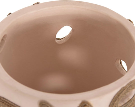 Decorative Vase Ceramic Beige Diameter 22cm