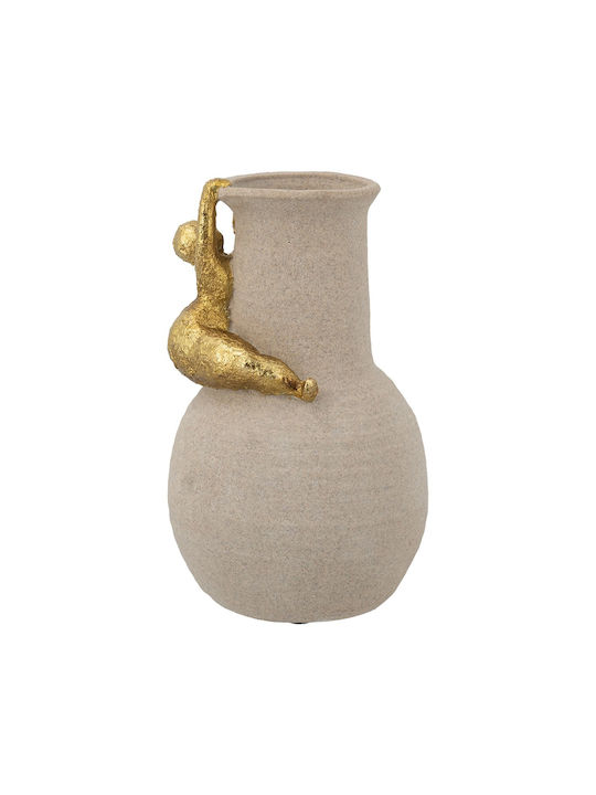 Artekko Decorative Polyresin Beige Vase 17.5x17.5xH29cm