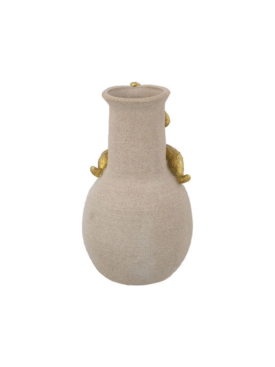 Artekko Decorative Polyresin Beige Vase 17.5x17.5xH29cm