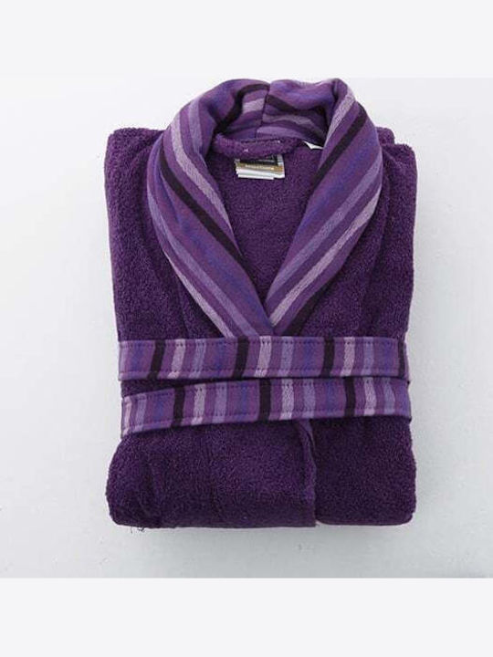 SB Home Selection Bath Women's Bathrobe with Collar in Purple Colour 650gsm