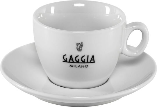 Gaggia Milano Σετ Φλιτζάνια Cappuccino Κεραμικά Λευκά 4τμχ