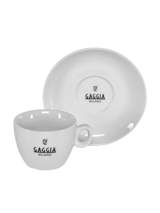 Gaggia Milano Set Tassen Cappuccino Keramik Weiße 4 Stück
