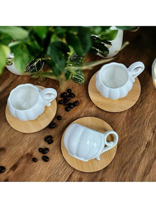 SteweHome Set Of Brown Coffee Cups Made Of Brown Porcelain 90ml 12 Pieces