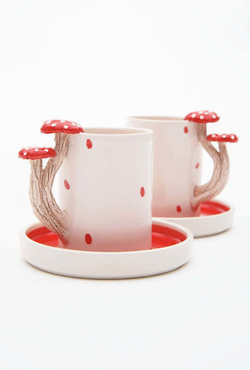 SteweHome Set Of Brown Ceramic Coffee Cups Brown 80ml 4 Pieces