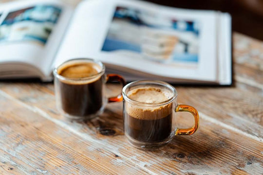 Vialli Design Set Tassen Kaffee Glas Transparent 80ml 2Stück