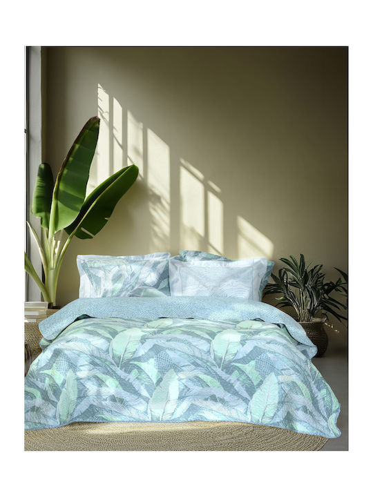 Nima Bahamas Σετ Κουβερλί Υπέρδιπλο Γαλάζιο 220x240cm