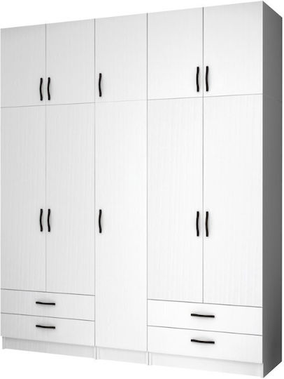 Fünf Türen mit Dachboden Ricardo 200x51.8x240cm White