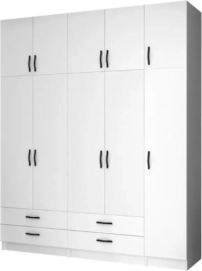Fünf Türen mit Dachboden Ricardo 200x51.8x240cm White