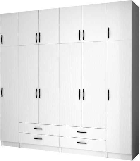 Sechs Türen mit Dachboden Ricardo 240x51.8x240cm White