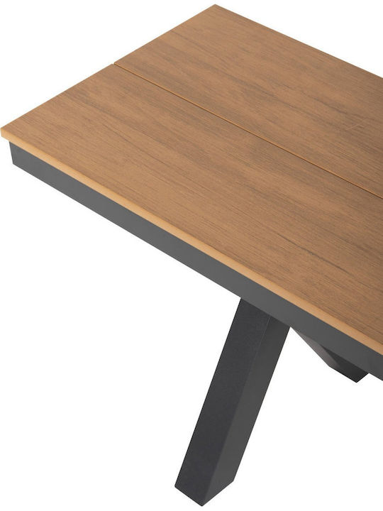 Bench Outdoor Metal Gray 150x36x45cm