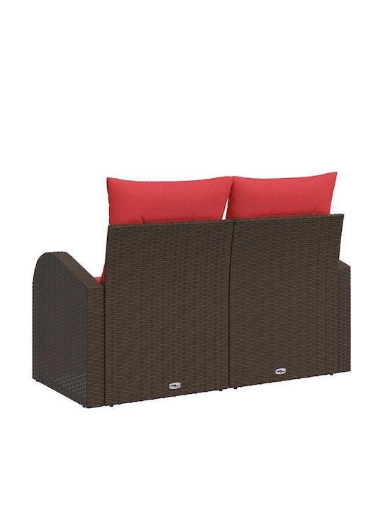 Διθέσιος Καναπές Εξωτερικού Χώρου Rattan 124x62x85cm