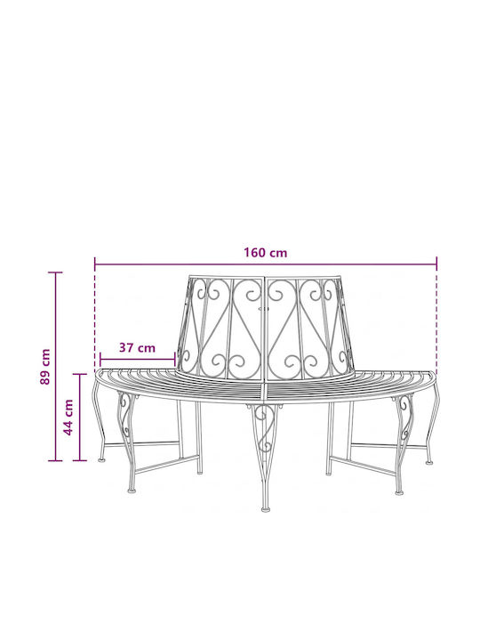Metallisches Gartenbank Schwarz 160x80x89cm