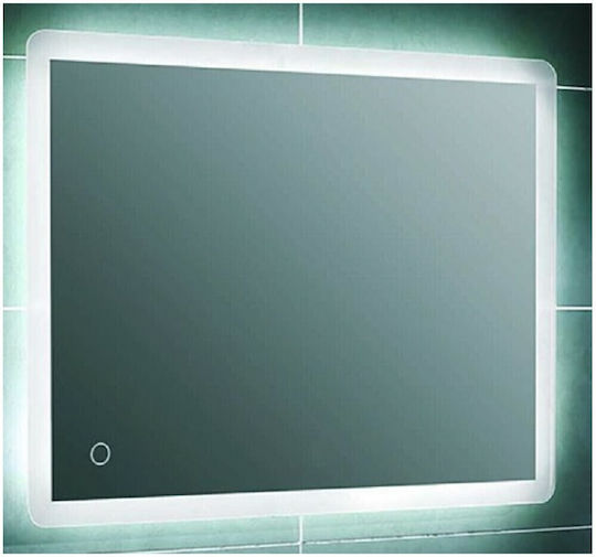 Gloria Nora Правоъгълена Банско Огледало LED Touch 90x70см