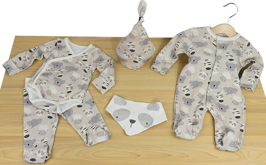 Bebe Stars Σετ Ρούχων Νεογέννητου Panda για Αγόρι για 6-9 μηνών 5τμχ