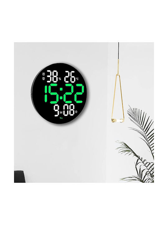 Led Wall Clock Digital Black