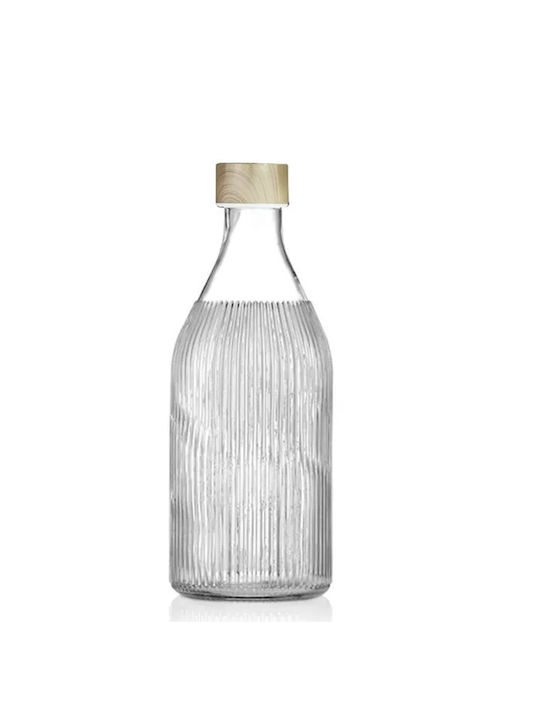 Bottle Water Glass with Screw Cap Transparent 1000ml