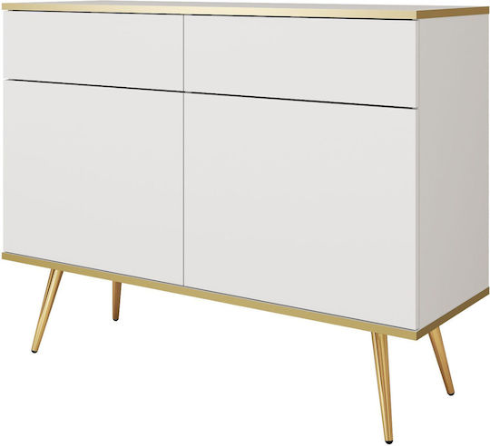 Мебели за съхранение дървен с чекмеджета White With Gold 107x39x85см