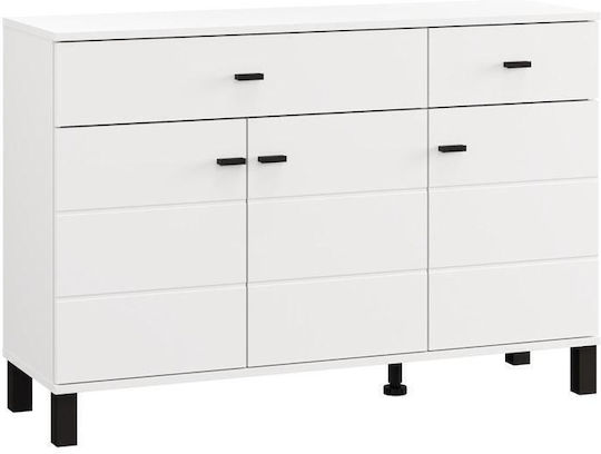 Μπουφές Ξύλινος με Συρτάρια Λευκό 116x35x78cm Μπουφές Ξύλινος με Συρτάρια Λευκό 116x35x78cm