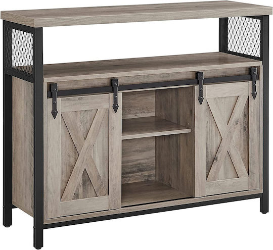 Μπουφές Country Style Ξύλινος Γκρι Μαύρο 100x33x80cm Μπουφές Country Style Ξύλινος Γκρι Μαύρο 100x33x80cm