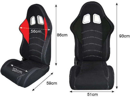 OEM Seat Race Reclining Fabric M/Grey-Right