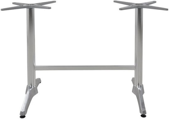 HomeMarkt Βάση Τραπεζιού Αλουμινίου Ασημί 80x60x72cm