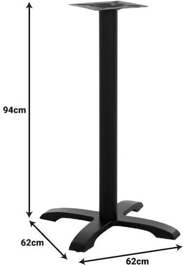 Pakketo Steko Metallic Table Stand Black Table 62x94cm