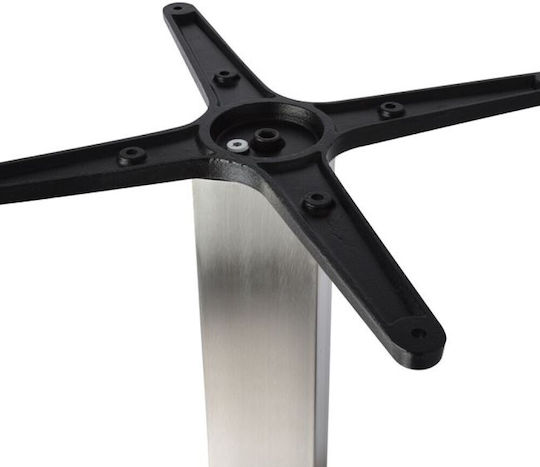 HomeMarkt Inox Stand de masă din Metal în Culoare Argintiu 45x45x72cm