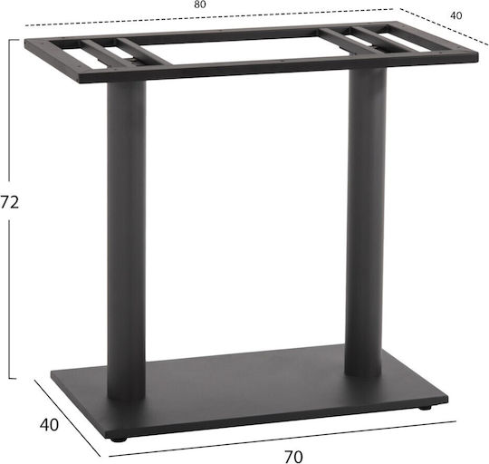 HomeMarkt Stand De Masă Metalic Tabelul Cu Reglaj Gri Mat 70x40x72cm