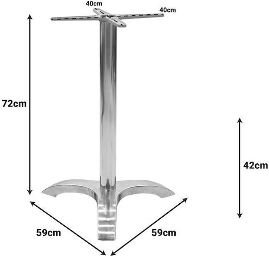 Pakketo Pakketo Aluminium Tischständer Für Tisch / Büro Aluminium 59x59x72cm