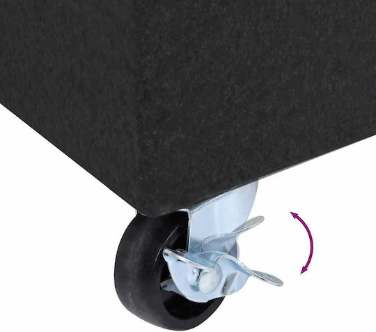 vidaXL Stand de umbrelă din Fontă cu Roți Negru 45x25x8cm