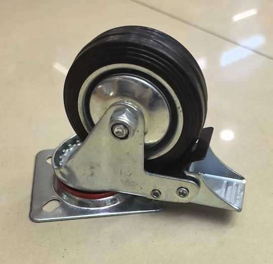 Roată de mobilier metalică neagră 10x10cm