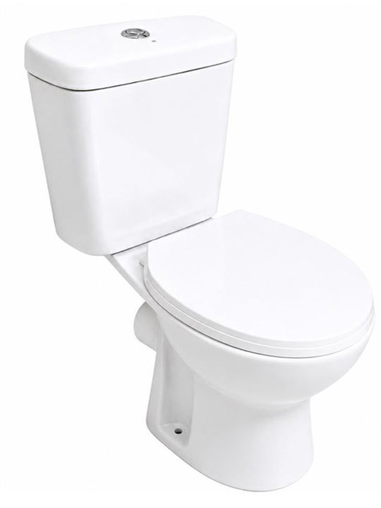 Gloria Rimless Boden-WC mit Spülung mit Deckel Weiß