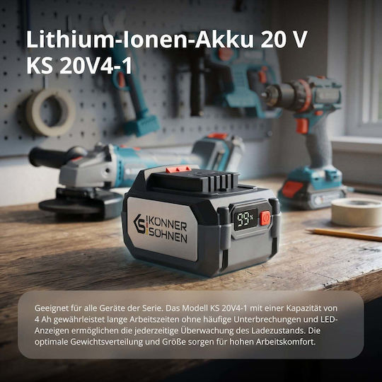 Könner & Söhnen Lithium Tool Battery 20V with 4Ah Capacity