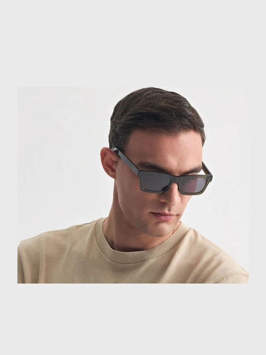 Faos Men's Sunglasses with Green Plastic Frame and Gray Lens 474341