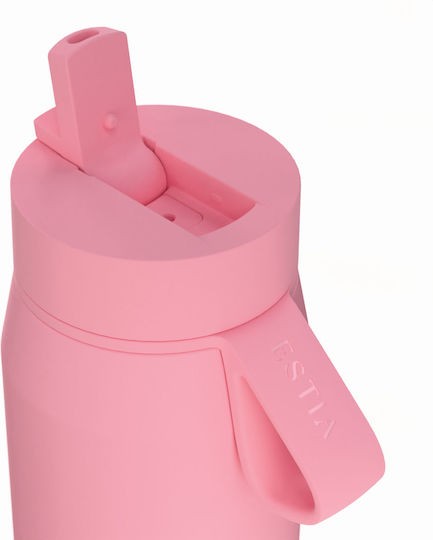 Estia Pulse Save The Aegean Recyclable Thermos Bottle Stainless Steel BPA Free 500ml Rose